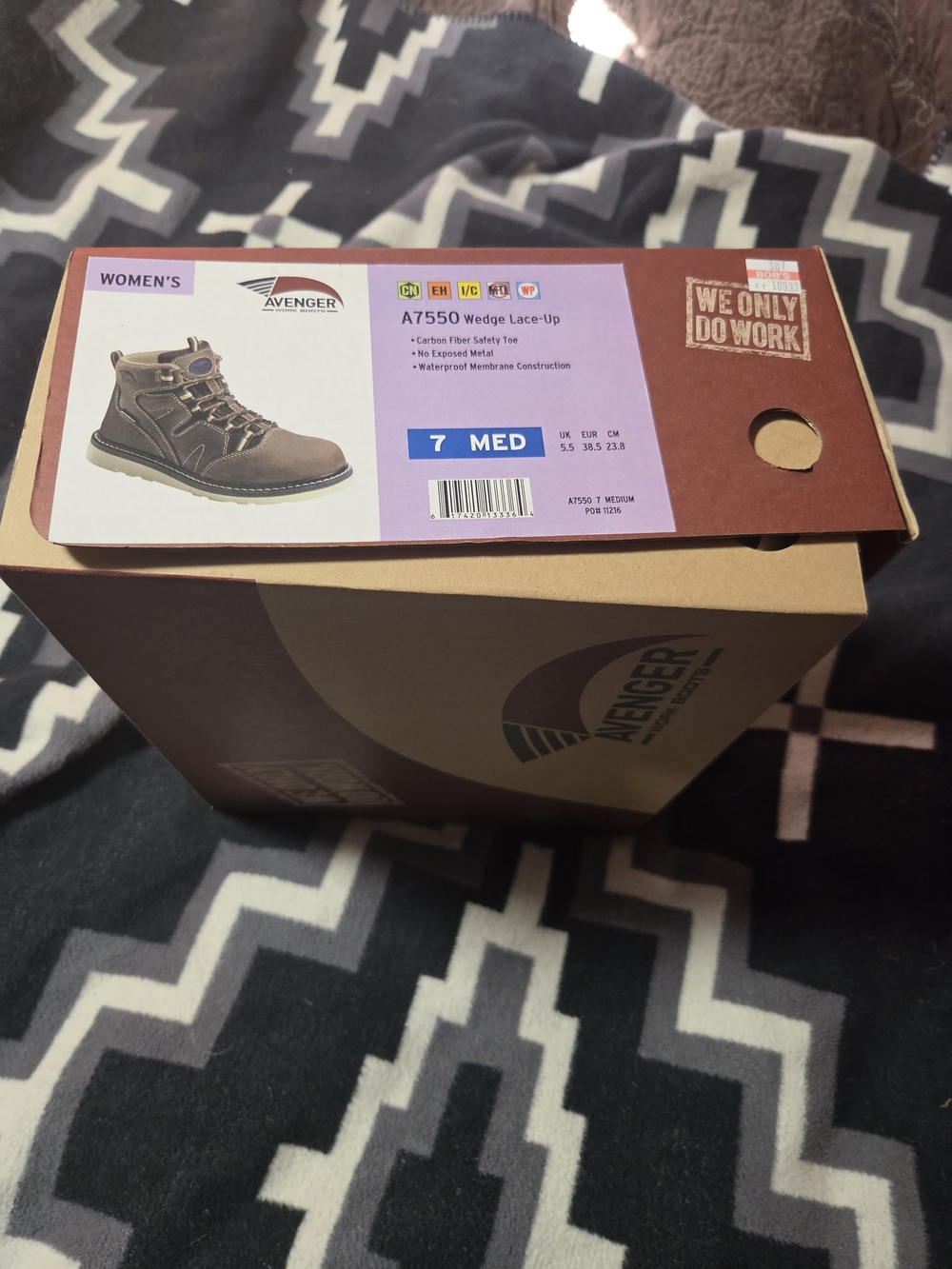 Avenger Brown Womens Wedge Lace-Up Boots